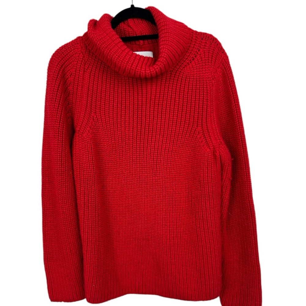 ANTIK BATIK Erwan ribbed-knit cowl neck red alpaca-blend sweater M 40